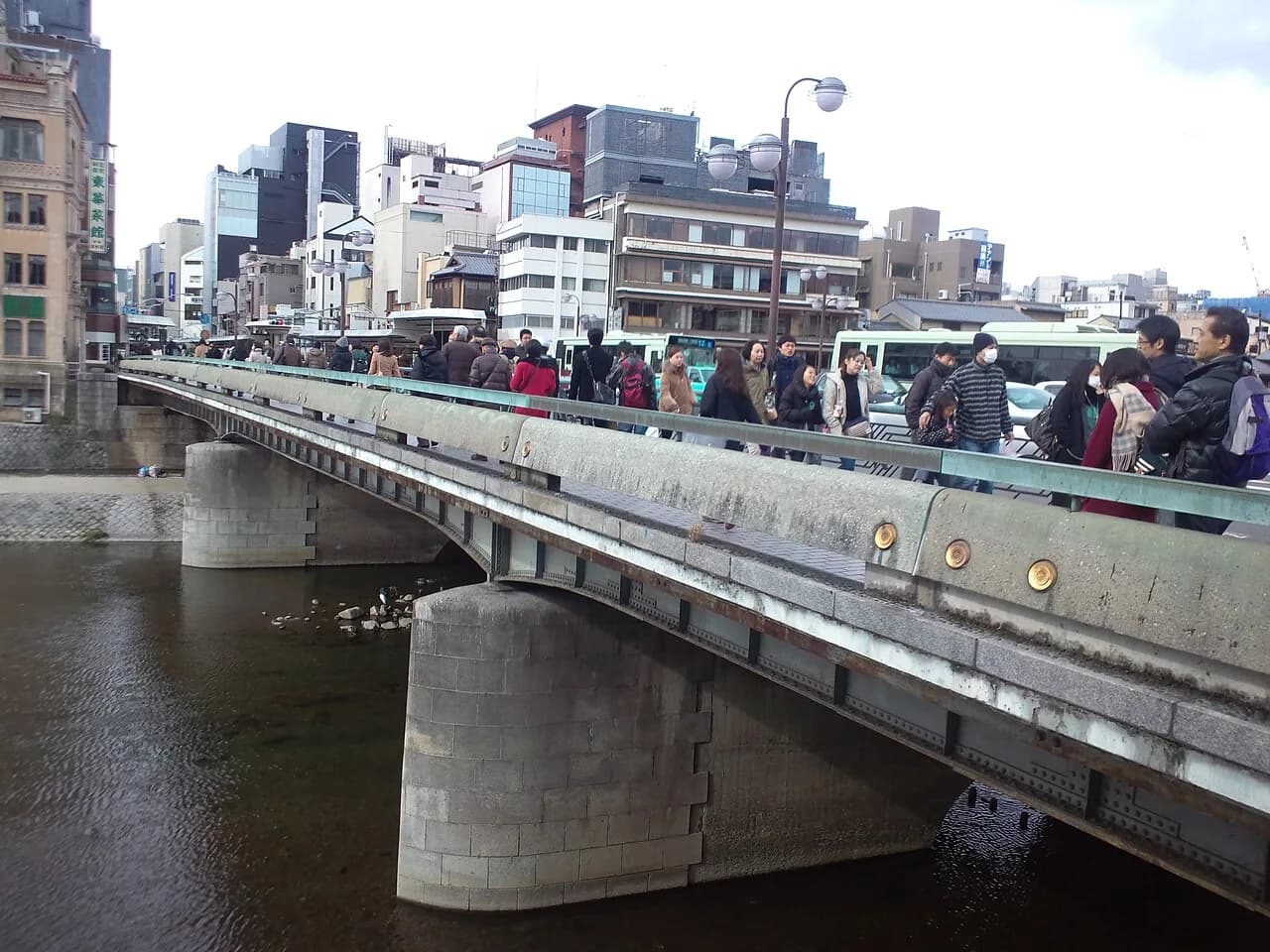 Shijo Ohashi Bridge across the Kamo River in Kyoto