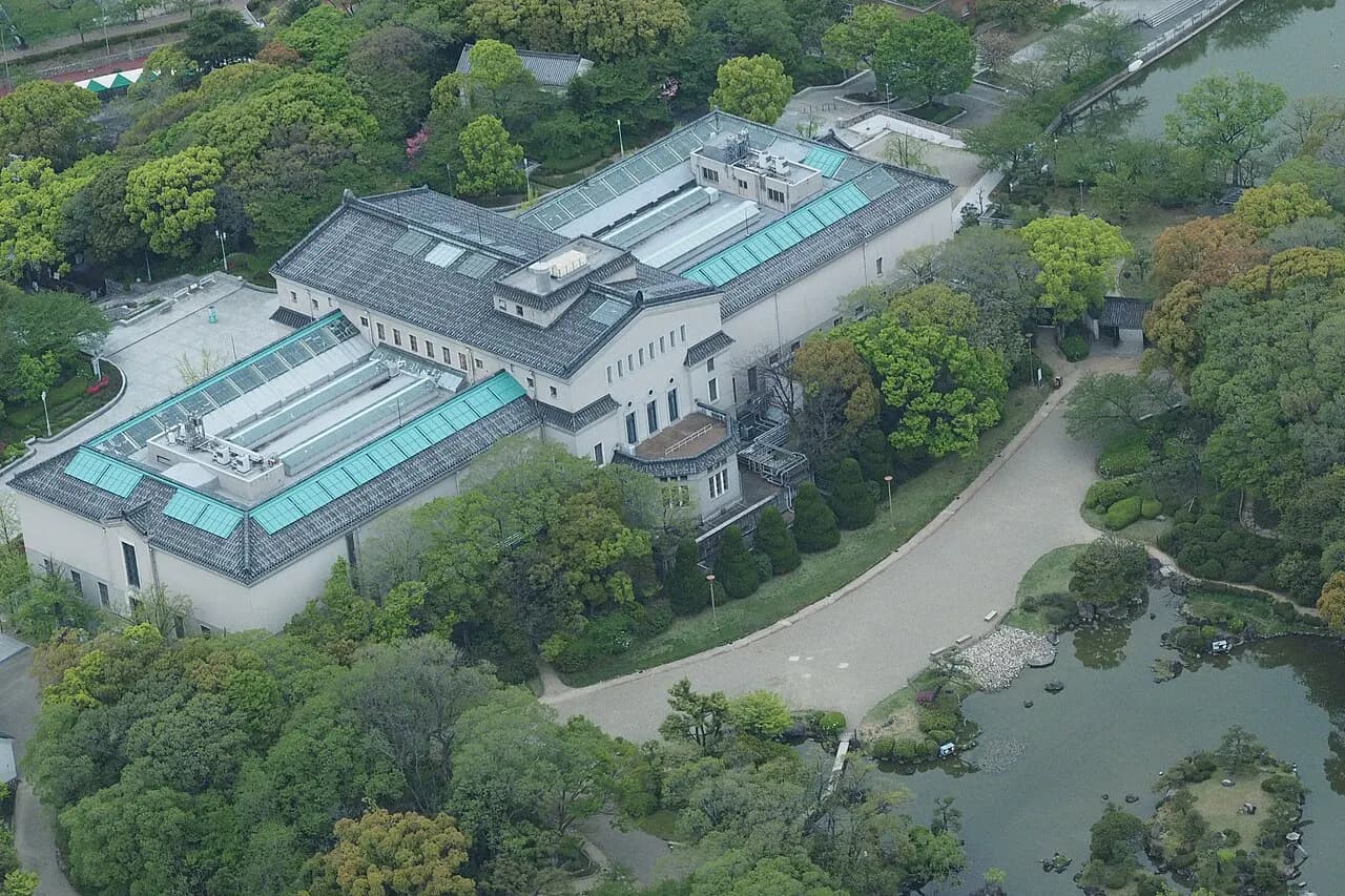 Osaka City Museum of Fine Arts viewed from above