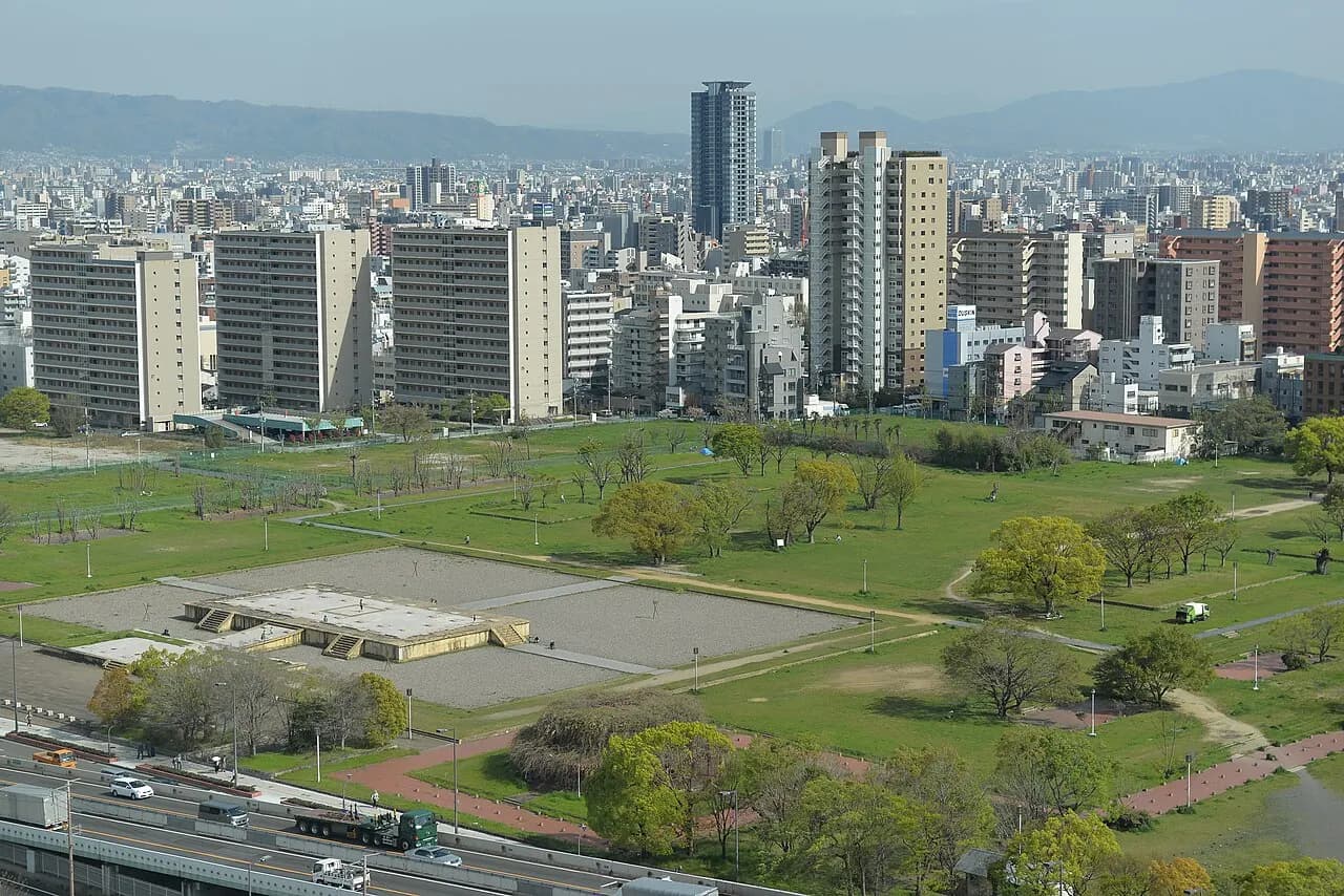Open archaeological grounds at the Naniwa Palace Site