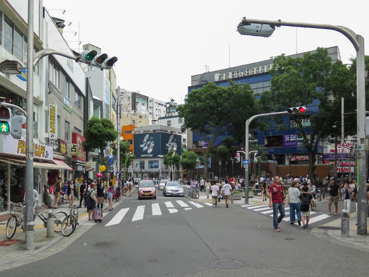 Street scene in Amerikamura, Osaka; individual shop tenants may have changed