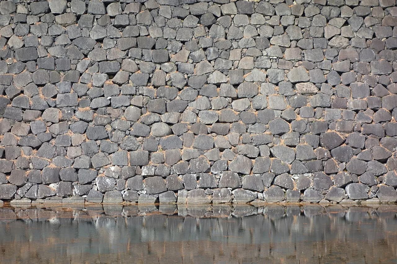 Surviving stone walls of Edo Castle