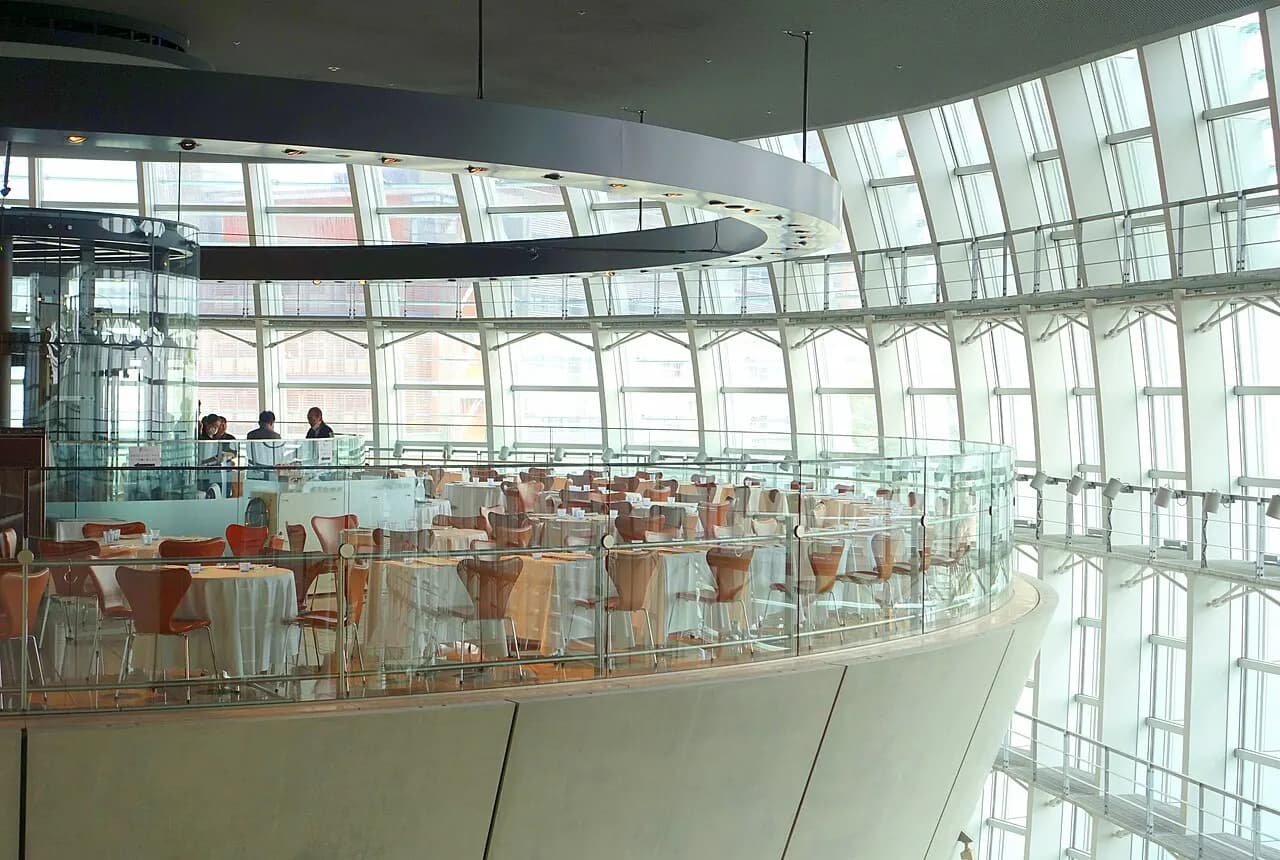 Glass atrium at the National Art Center, Tokyo