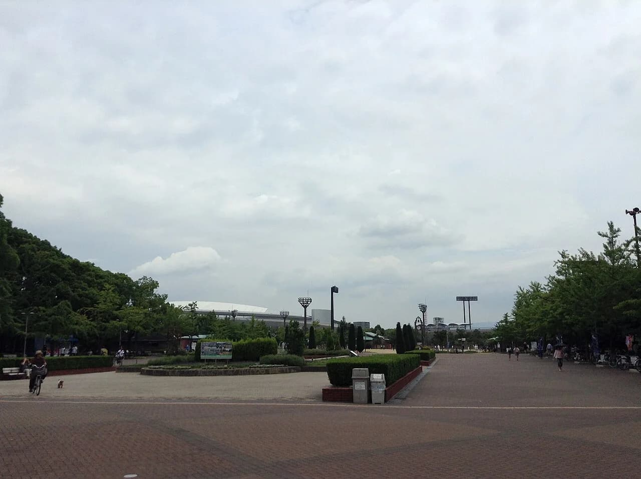 Open plaza and paths in Nagai Park