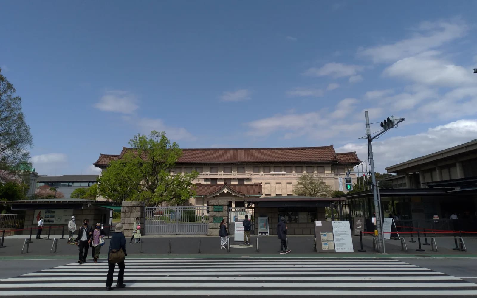 Tokyo National Museum Honkan building behind its main entrance gates